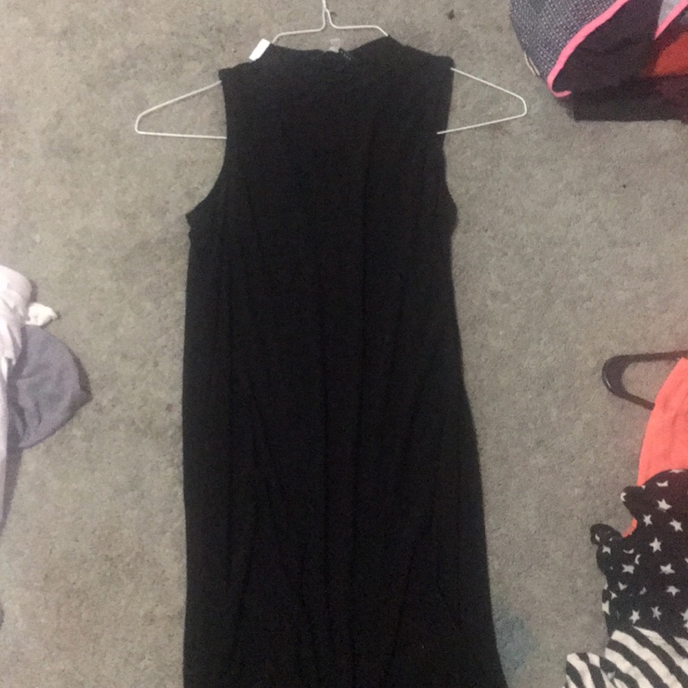 Black high neck dress